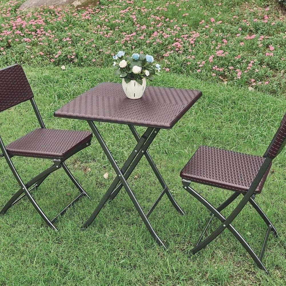 Kit da Giardino Pieghevole in Polyrattan Tavolo e 2 Sedie Interno Esterno Coffee in Set di mobili Danyx - Casoria, commercioVirtuoso.it
