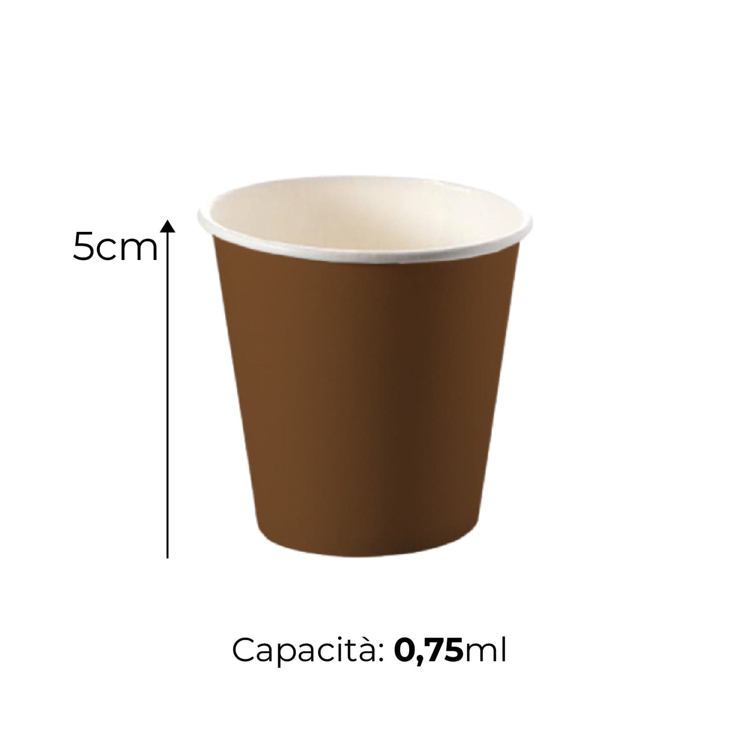 Bicchieri Caffe in Carta 75ml H. 5cm Maxi Scorta 500pz 100% Biodegradabili Marroni in Bicchieri Danyx - Casoria, commercioVirtuoso.it