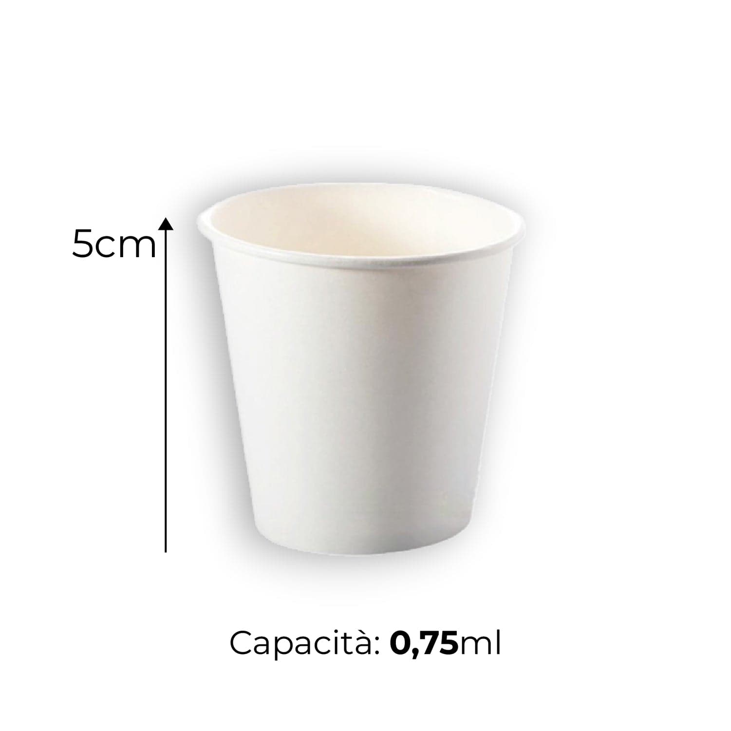 Bicchieri Caffe in Carta 75ml H. 5cm Maxi Scorta 500pz 100% Biodegradabili Bianco in Bicchieri Danyx - Casoria, commercioVirtuoso.it