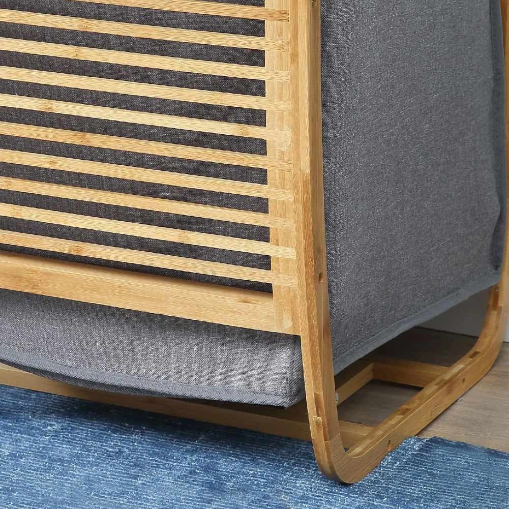 Porta Biancheria in Legno Bambù Sacco Tessuto Estraibile 40x35 H 61cm Grigio in Ceste per la biancheria Danyx - Casoria, commercioVirtuoso.it