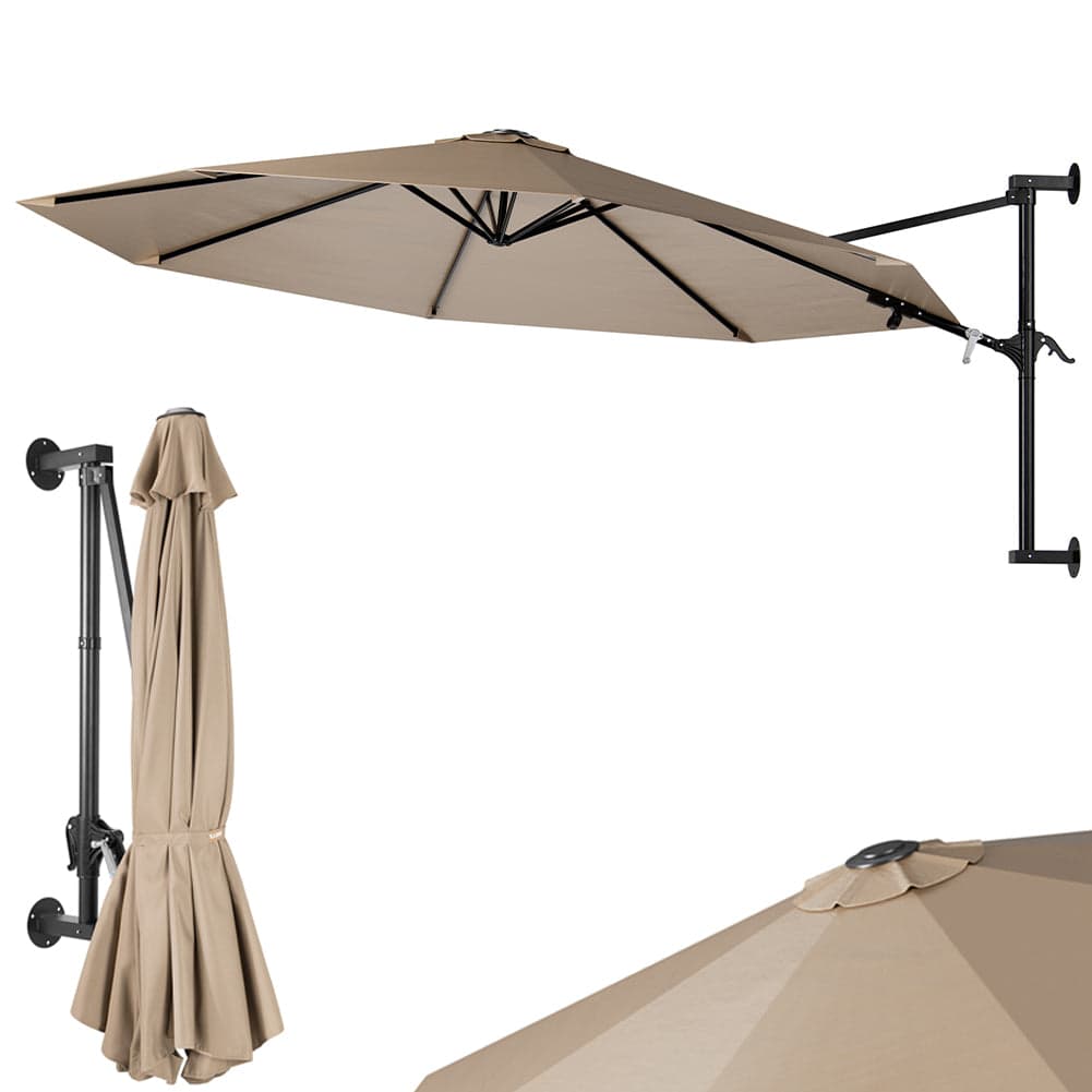 Ombrellone a Parete 300cm 8 stecche 180GR/MQ Sistema Air-Vent con Manovella Ecru in Ombrelloni Danyx - Casoria, commercioVirtuoso.it