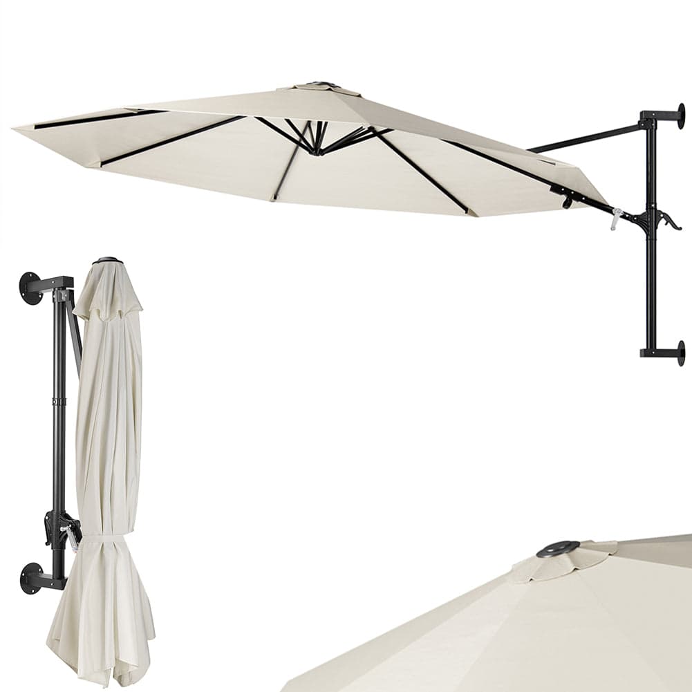 Ombrellone a Parete 300cm 8 stecche 180GR/MQ Sistema Air-Vent con Manovella Beige in Ombrelloni Danyx - Casoria, commercioVirtuoso.it