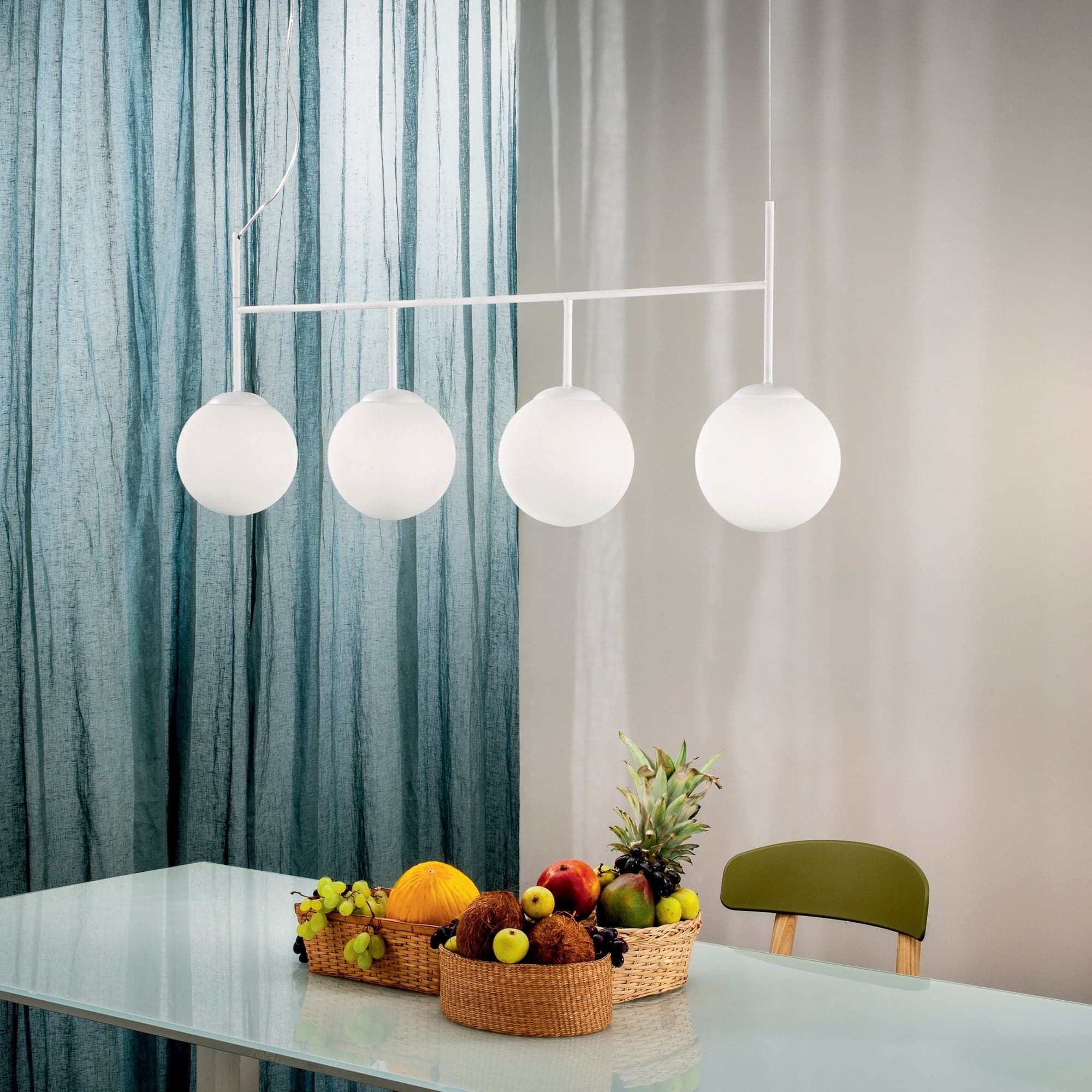Lampadario a sospensione Bianco 4Xe27 125X150X20Cm in Lampade a sospensione Led Mall Home - Napoli, commercioVirtuoso.it