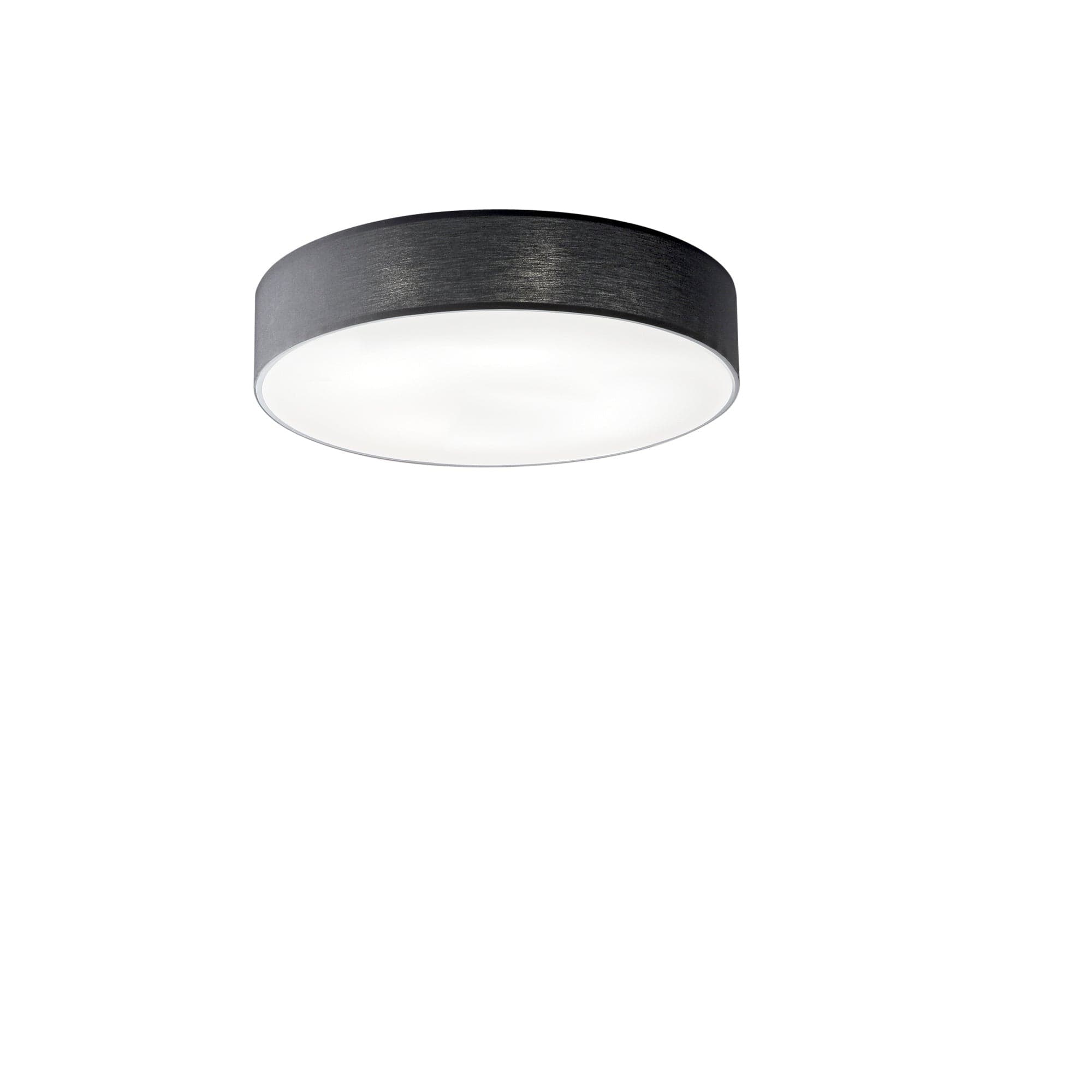 Plafoniera in metallo e tessuto Nera 7Xe27 76X76X15Cm