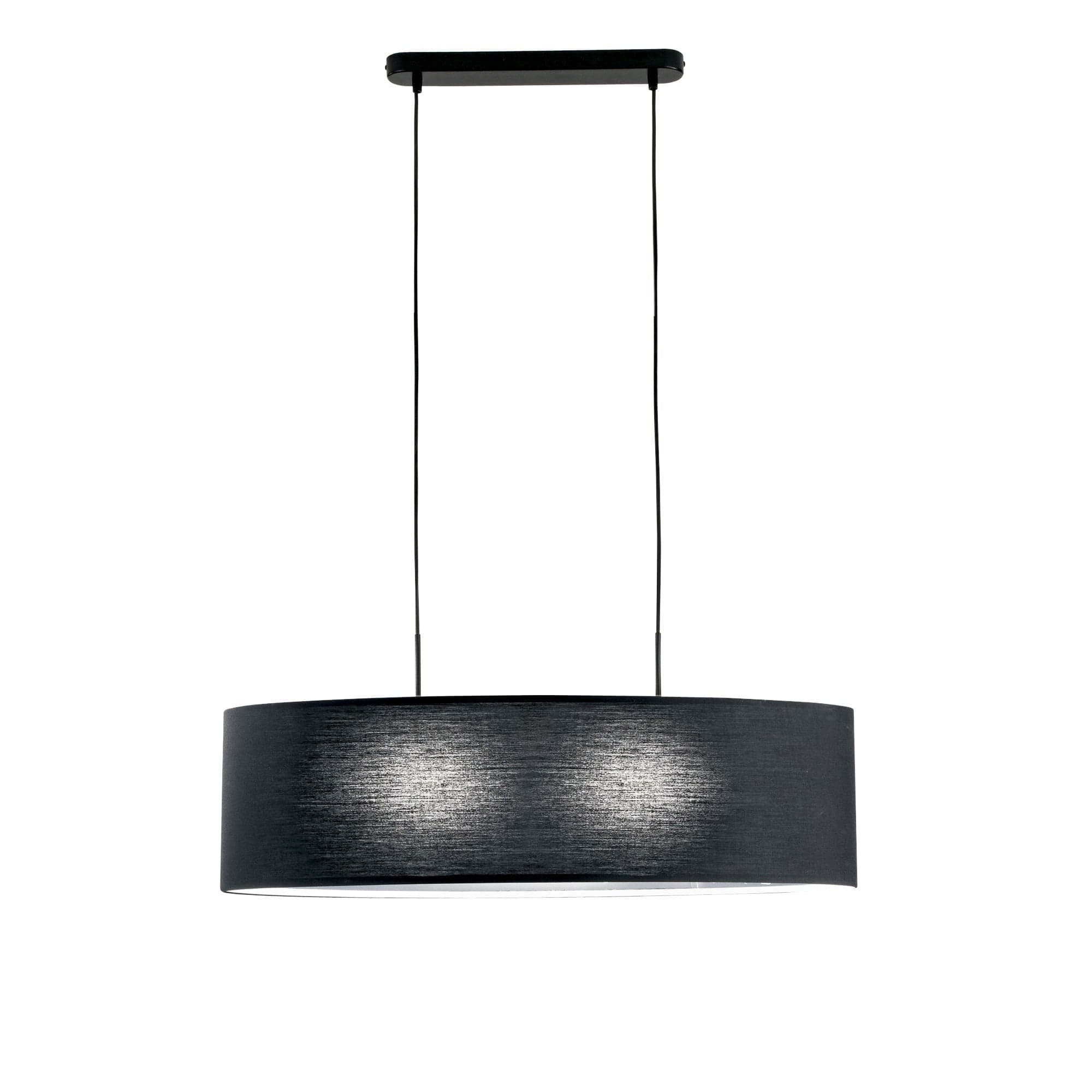 Lampadario a Sospensione in metallo con diffusore in tessuto Nera 2Xe27 78X78X150Cm in Lampade a sospensione Led Mall Home - Napoli, commercioVirtuoso.it