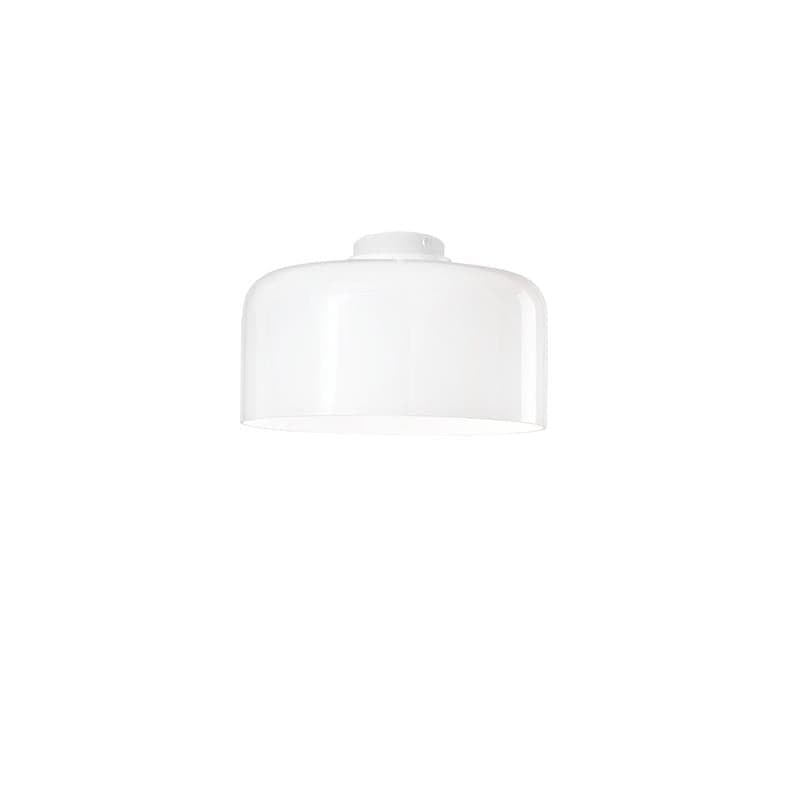 Plafoniera in vetro soffiato Bianca 1Xe27 30X23X9Cm