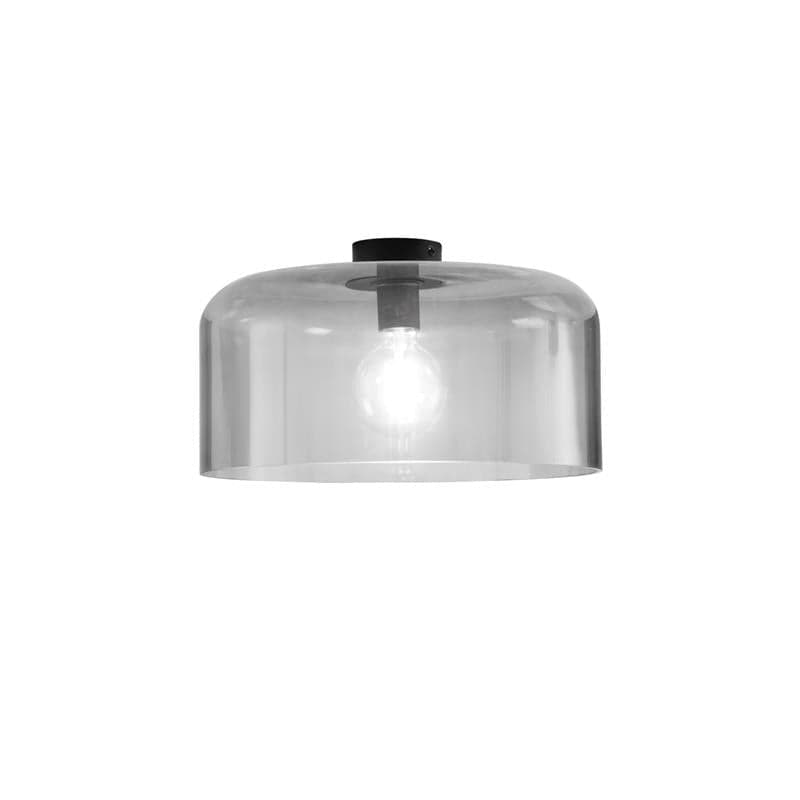 Plafoniera in vetro soffiato Grigio Fume 1Xe27 40X18X9Cm