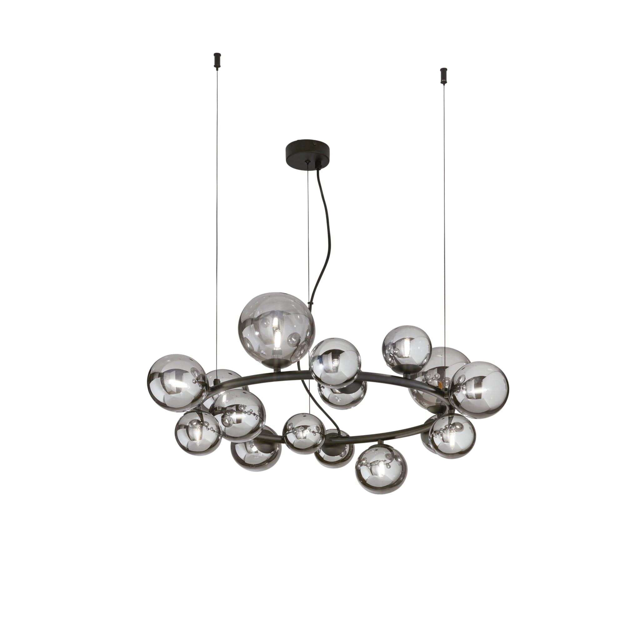 Lampadario a sospensione diffusori in vetro soffiato Nera 16Xg9 82X161X12Cm