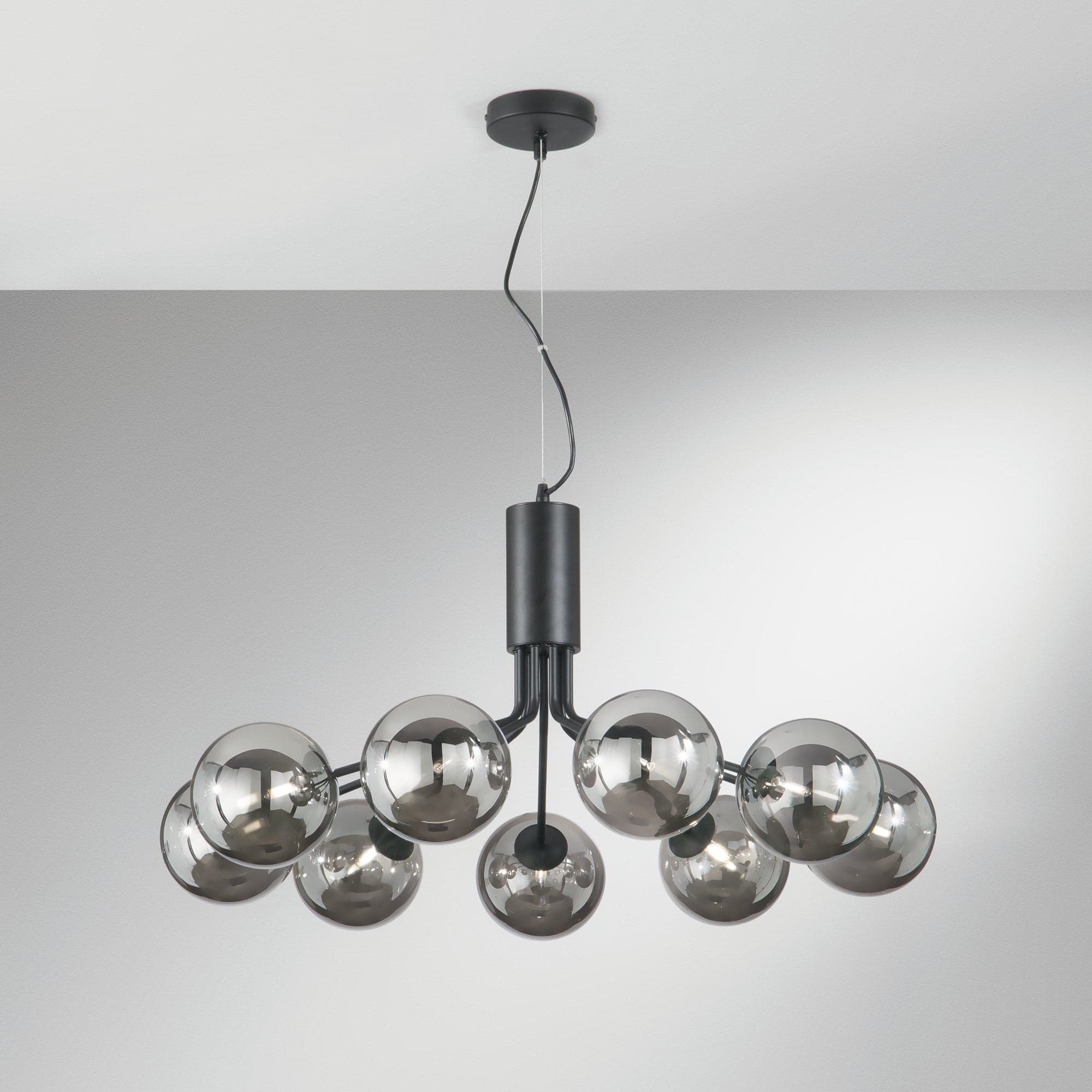 Lampadario a sospensione diffusori in vetro soffiato Nera 9Xg9 83,4X41X161Cm in Lampade a sospensione Led Mall Home - Napoli, commercioVirtuoso.it