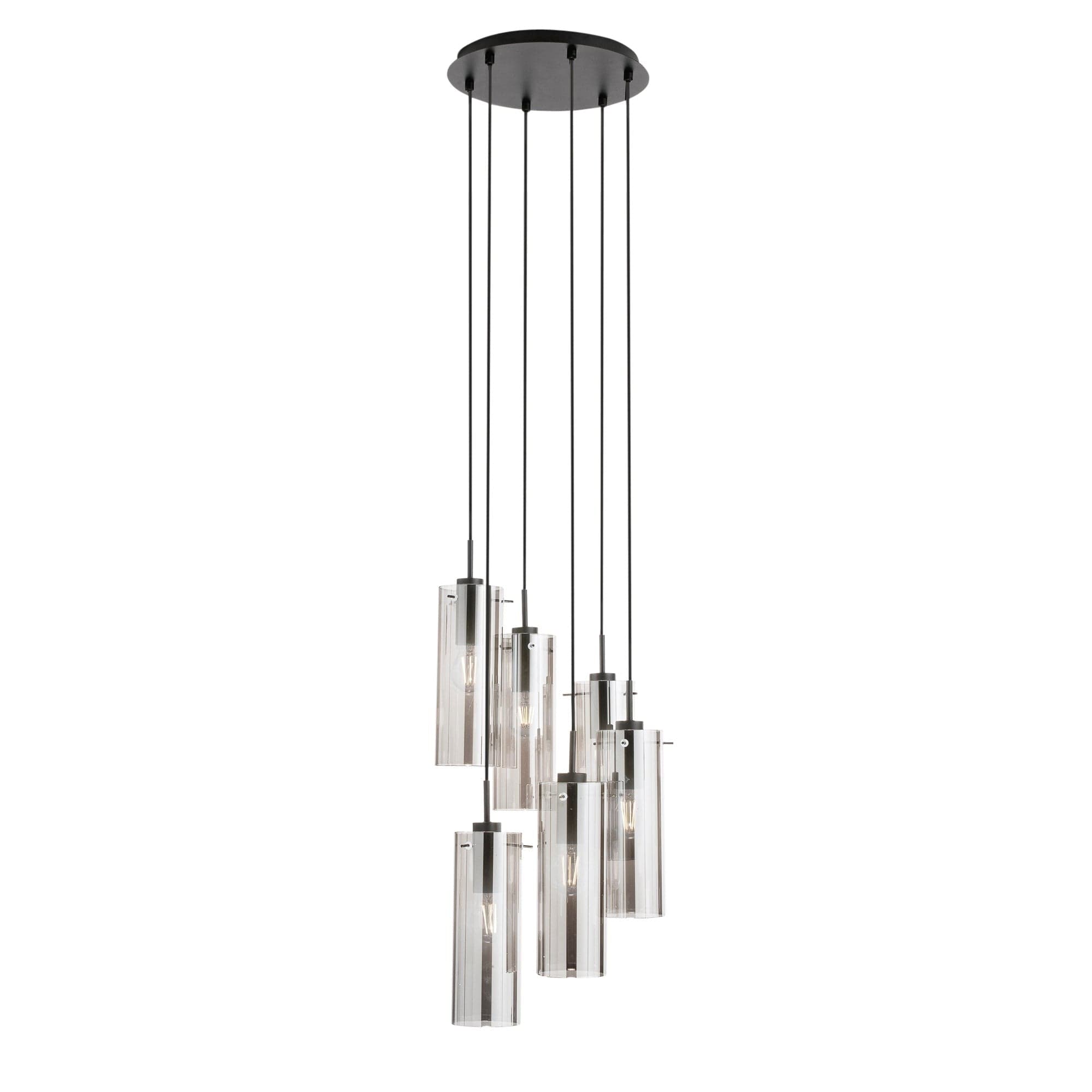Lampadario a sospensione diffusori Nera/Fume 6Xe27 35X35X150Cm in Lampade a sospensione Led Mall Home - Napoli, commercioVirtuoso.it