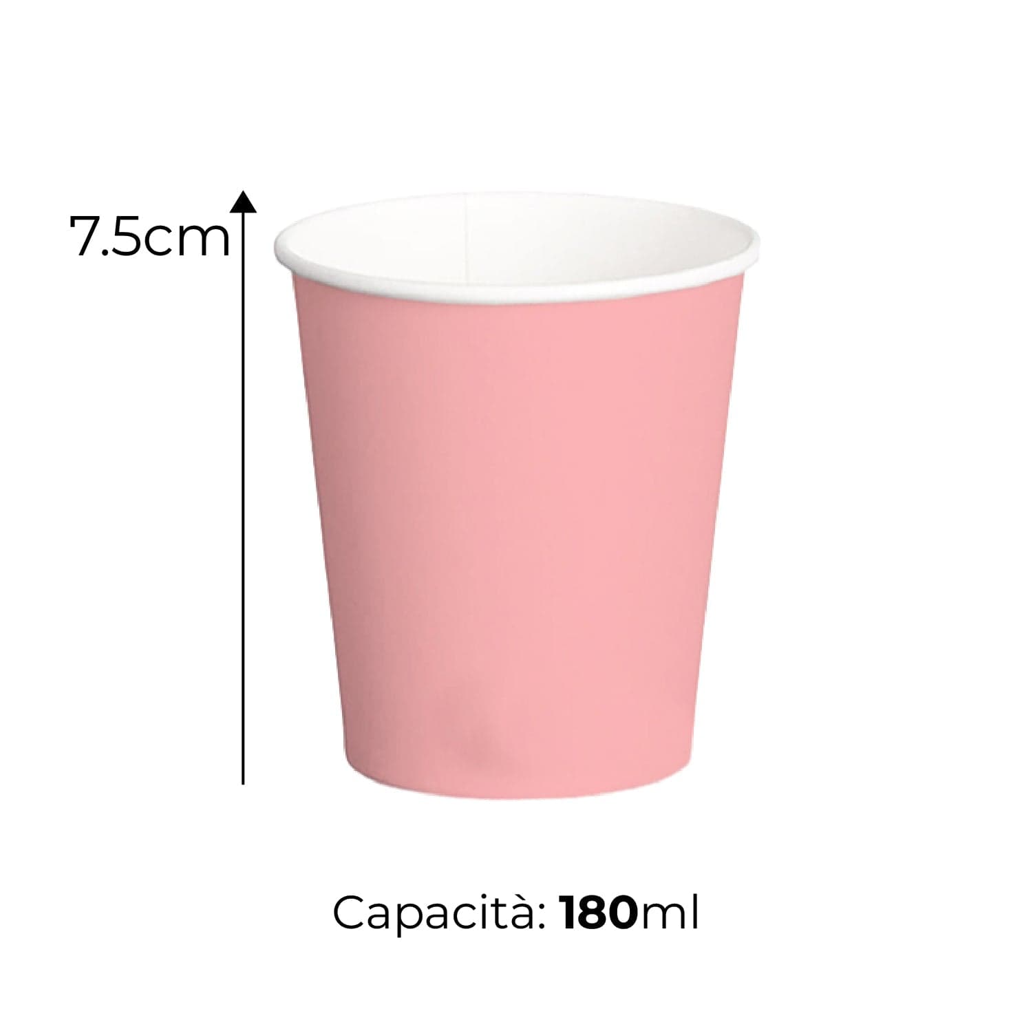 Bicchieri Acqua in Carta 180ml H. 7.5cm Maxi Scorta 500pz 100% Biodegradabili Rosa in Bicchieri Danyx - Casoria, commercioVirtuoso.it