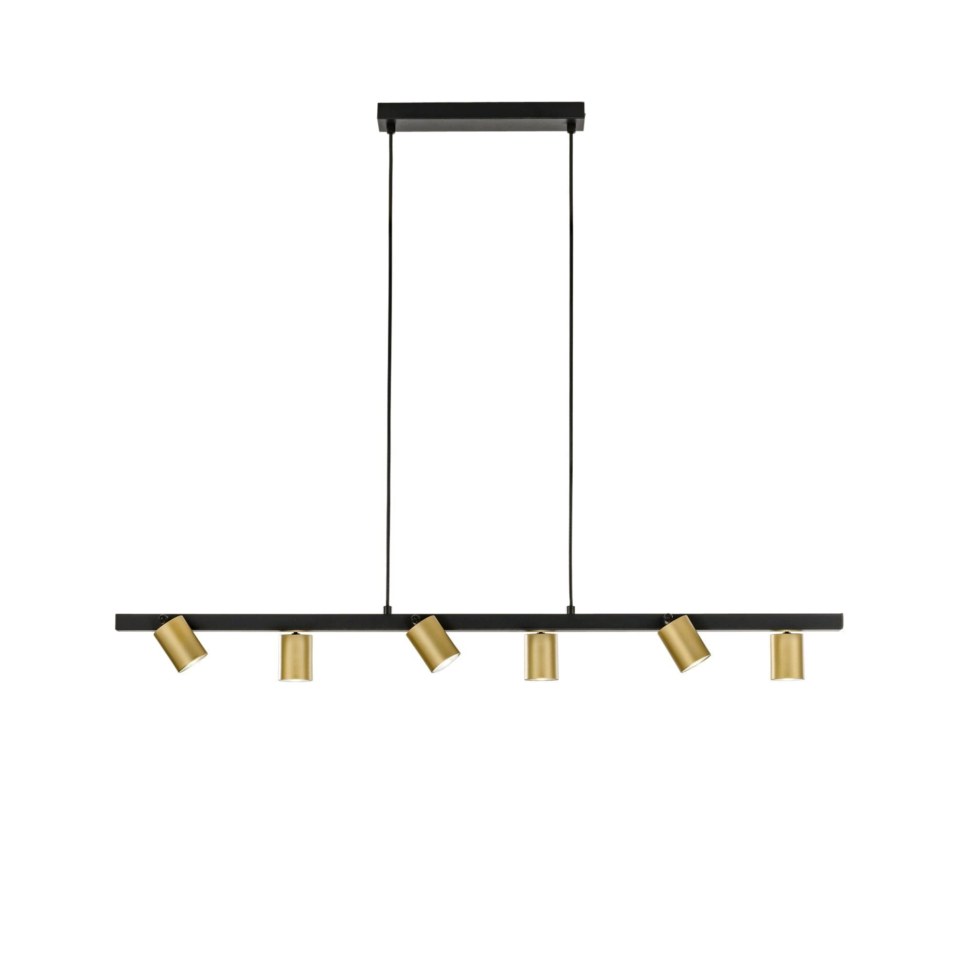 Lampadario a sospensione Nera/Oro 6Xgu10 110X15X150Cm