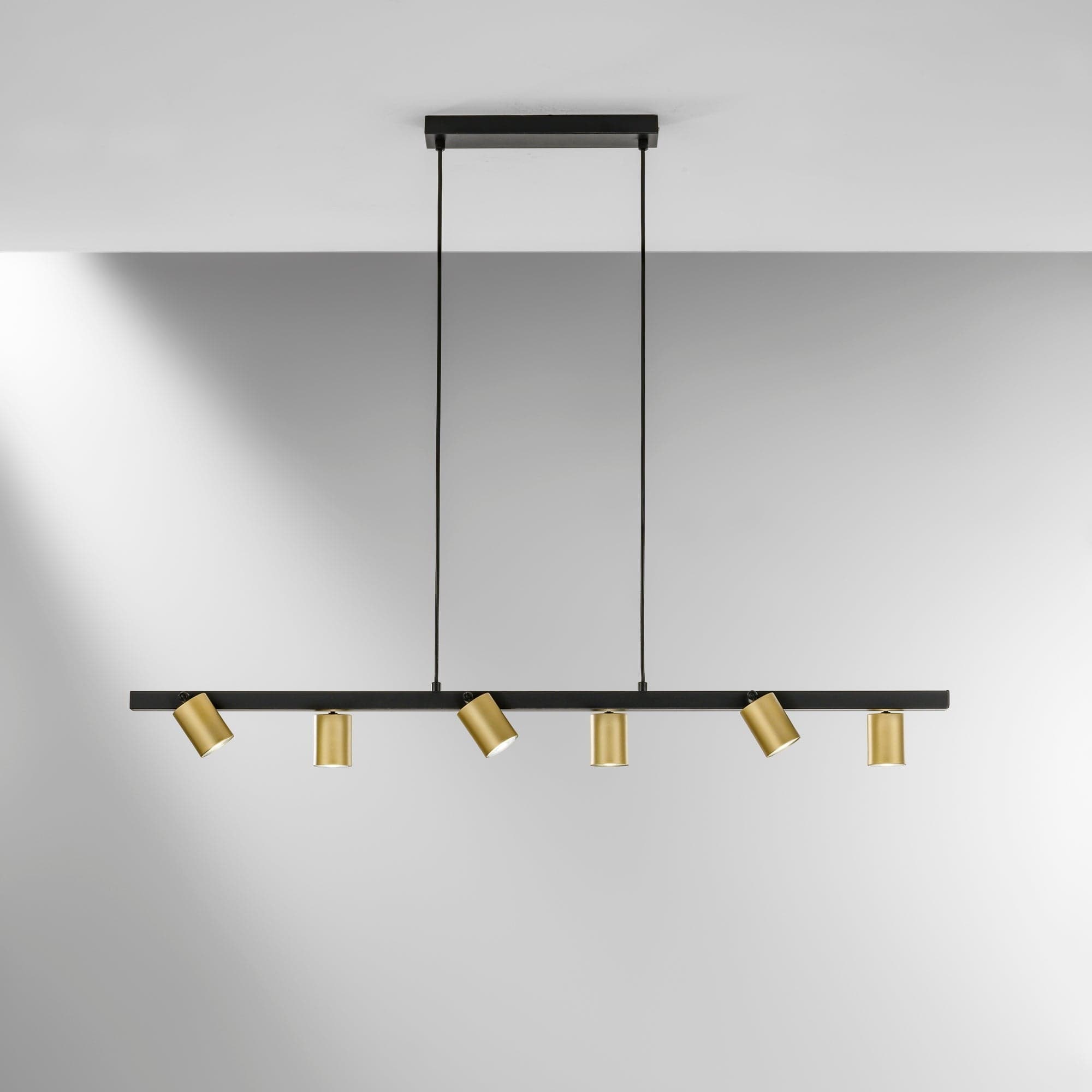 Lampadario a sospensione Nera/Oro 6Xgu10 110X15X150Cm in Lampade a sospensione Led Mall Home - Napoli, commercioVirtuoso.it