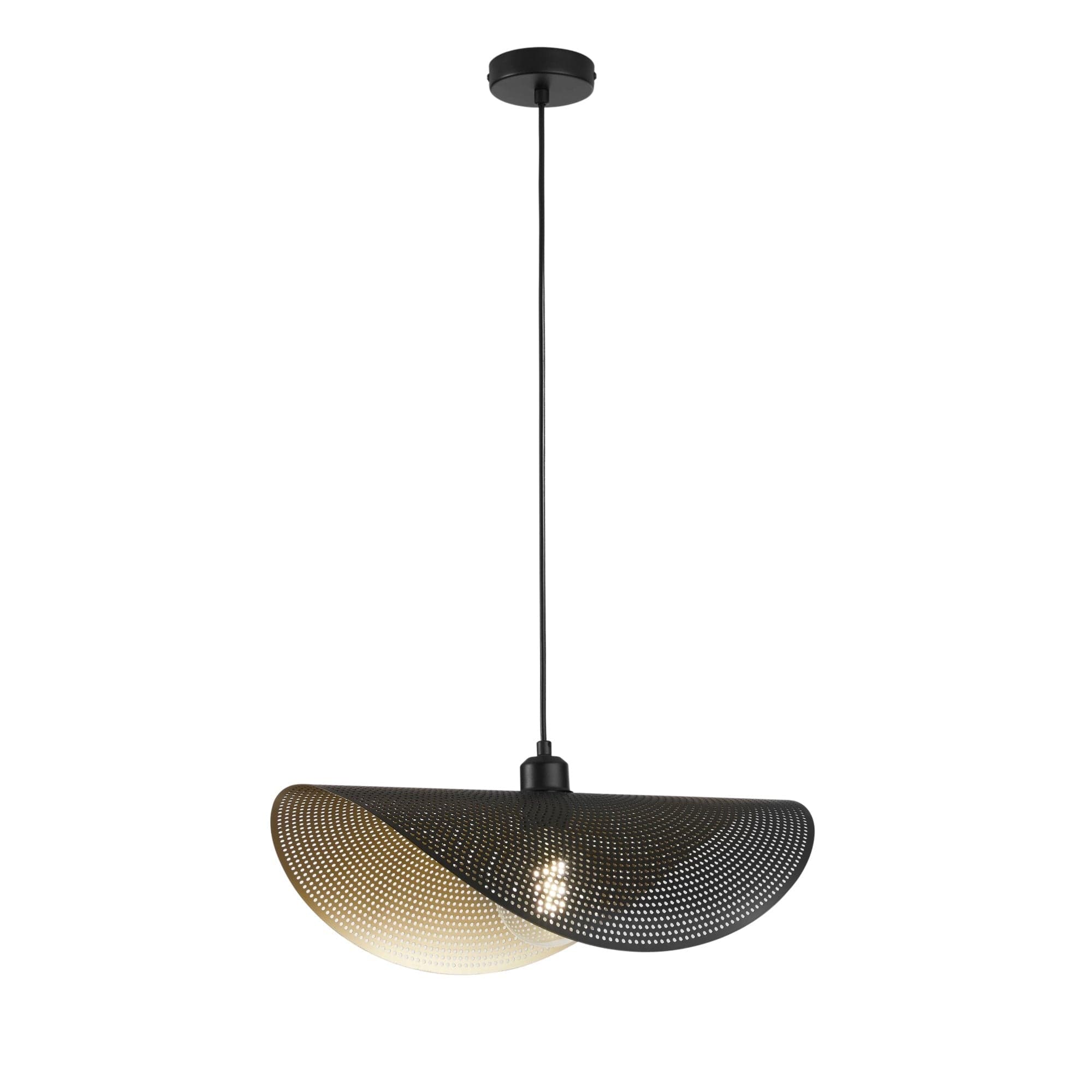 Lampadario a sospensione a vela singola Nera/Oro 1Xe27 50X30X150Cm