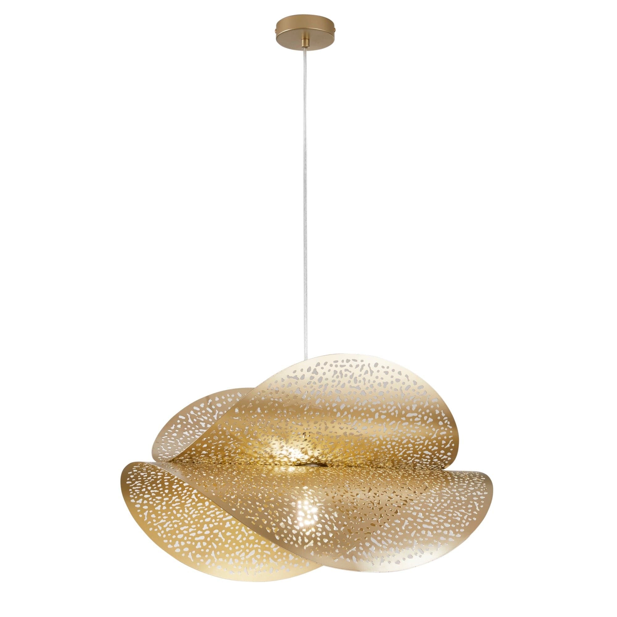 Lampadario a sospensione a doppia vela Oro 1Xe27 60X33X150Cm