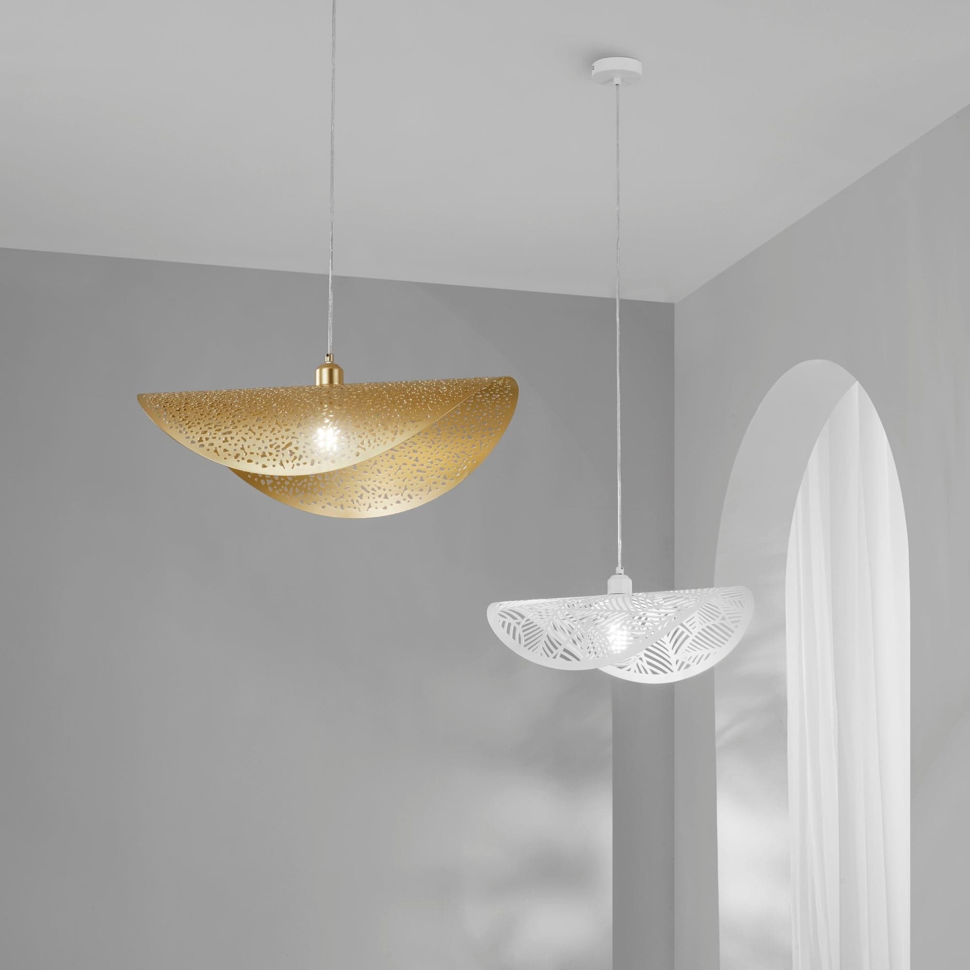 Lampadario a sospensione a vela singola 60 cm Oro 1Xe27 60X33X150Cm in Lampade a sospensione Led Mall Home - Napoli, commercioVirtuoso.it