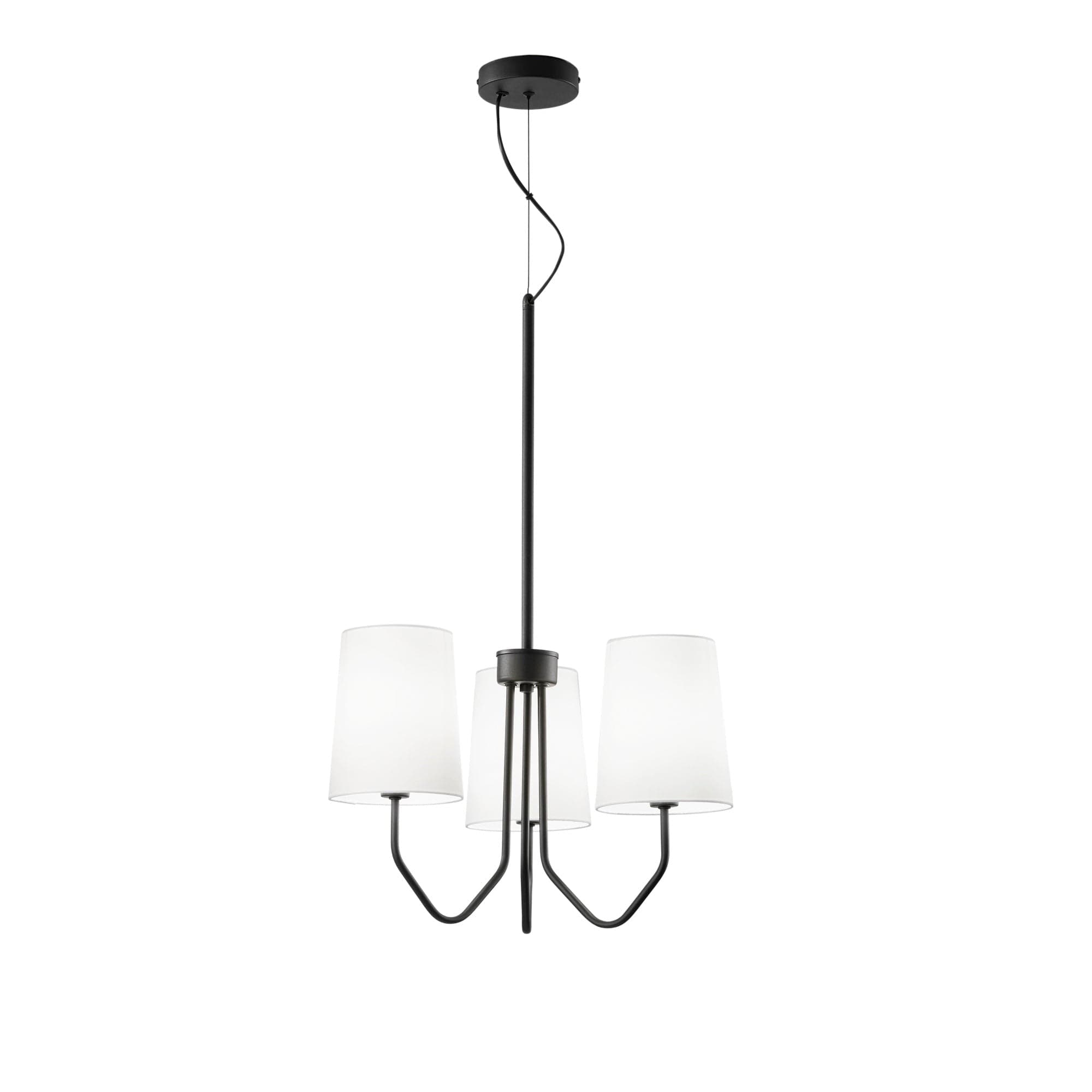 Lampadario a Sospensione , tre luci Nera 3Xe14 50X150Cm