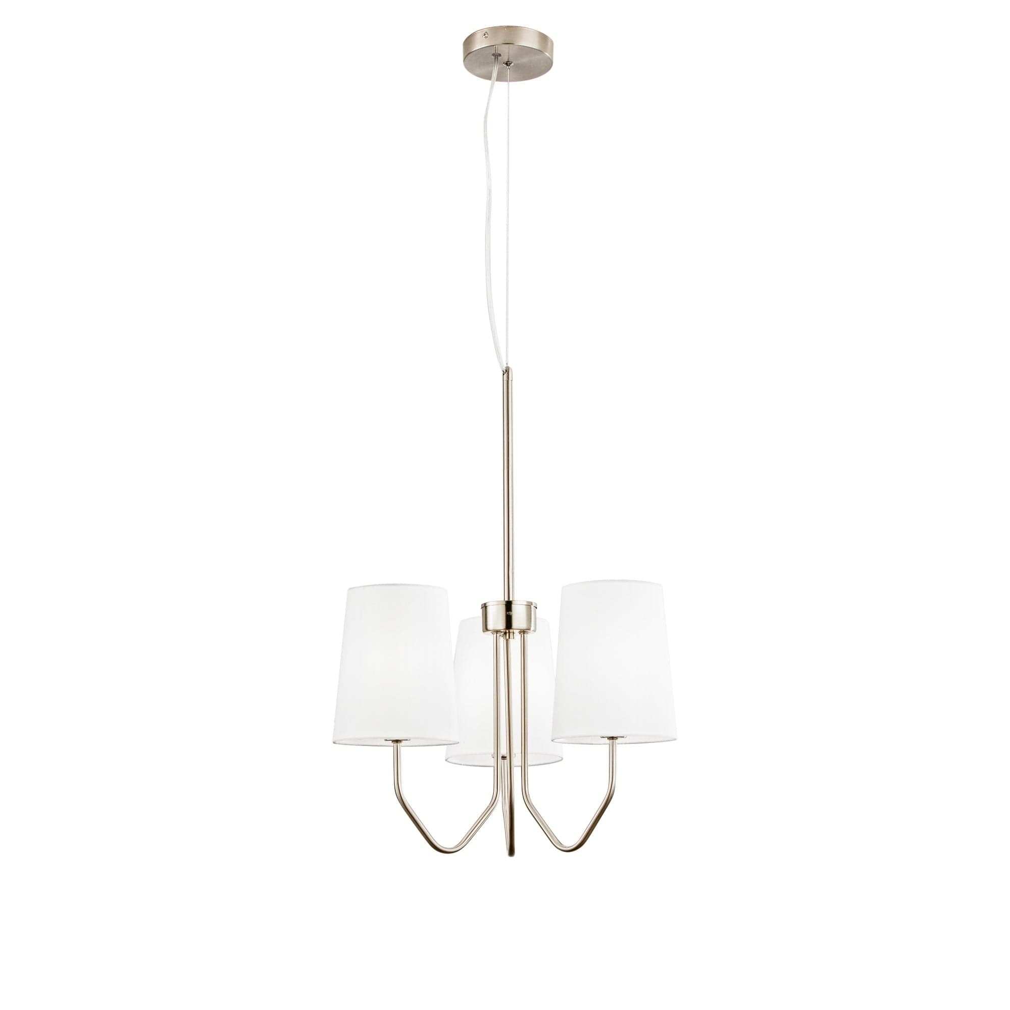 Lampadario a Sospensione , tre luci Nichel 3Xe14 50X150Cm