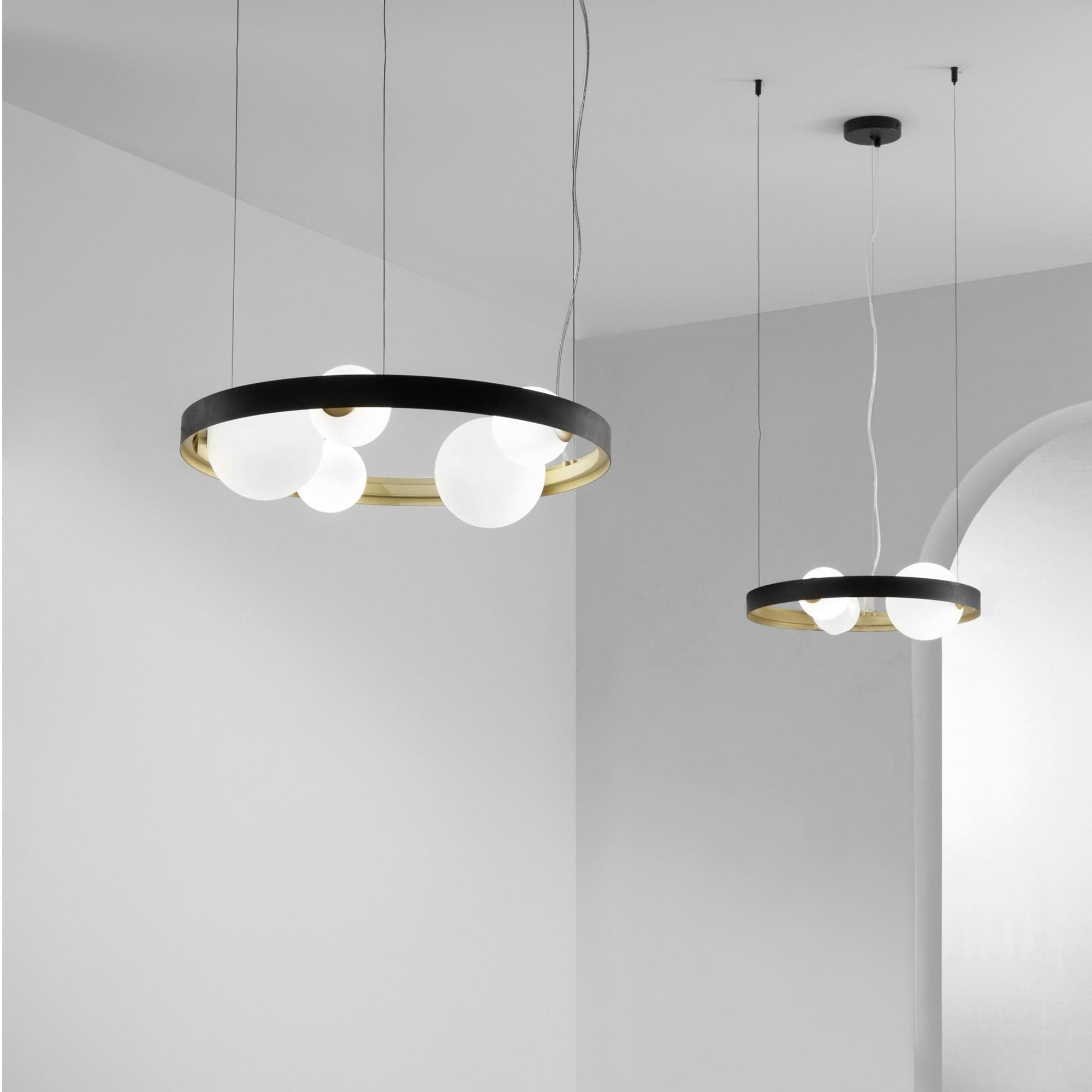 Lampadario a sospensione Nero/Oro 3Xg9 45X12X150Cm in Lampade a sospensione Led Mall Home - Napoli, commercioVirtuoso.it