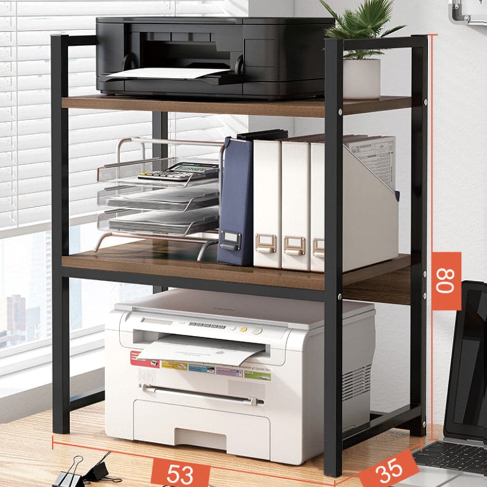Scaffale Organizer Casa Ufficio 2Ripiani Metallo e Legno MDF 53x35 H80cm Noce Nero in Librerie Danyx - Casoria, commercioVirtuoso.it