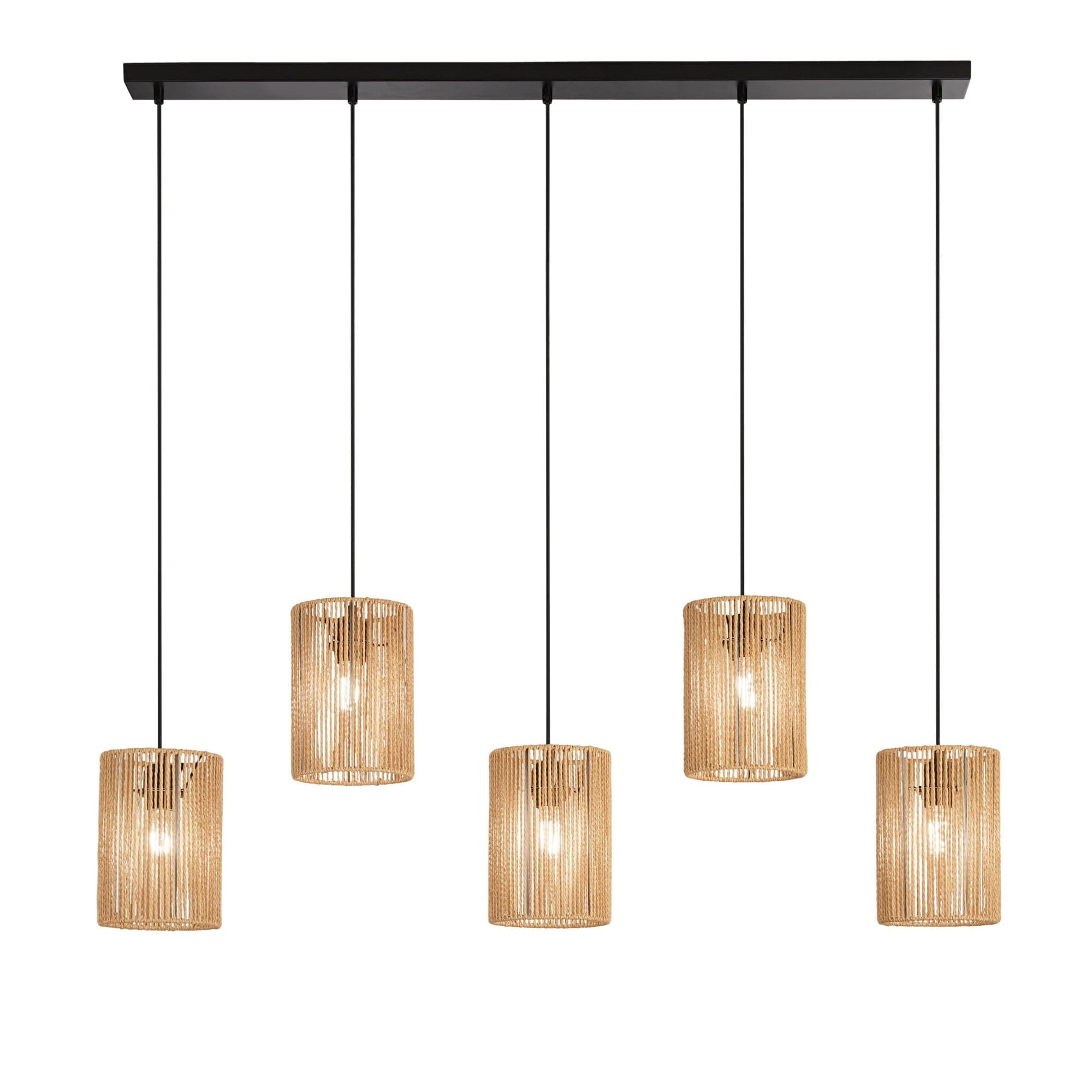 Lampada a Sospensione Trasparente 5Xe27 115X23,5X176Cm