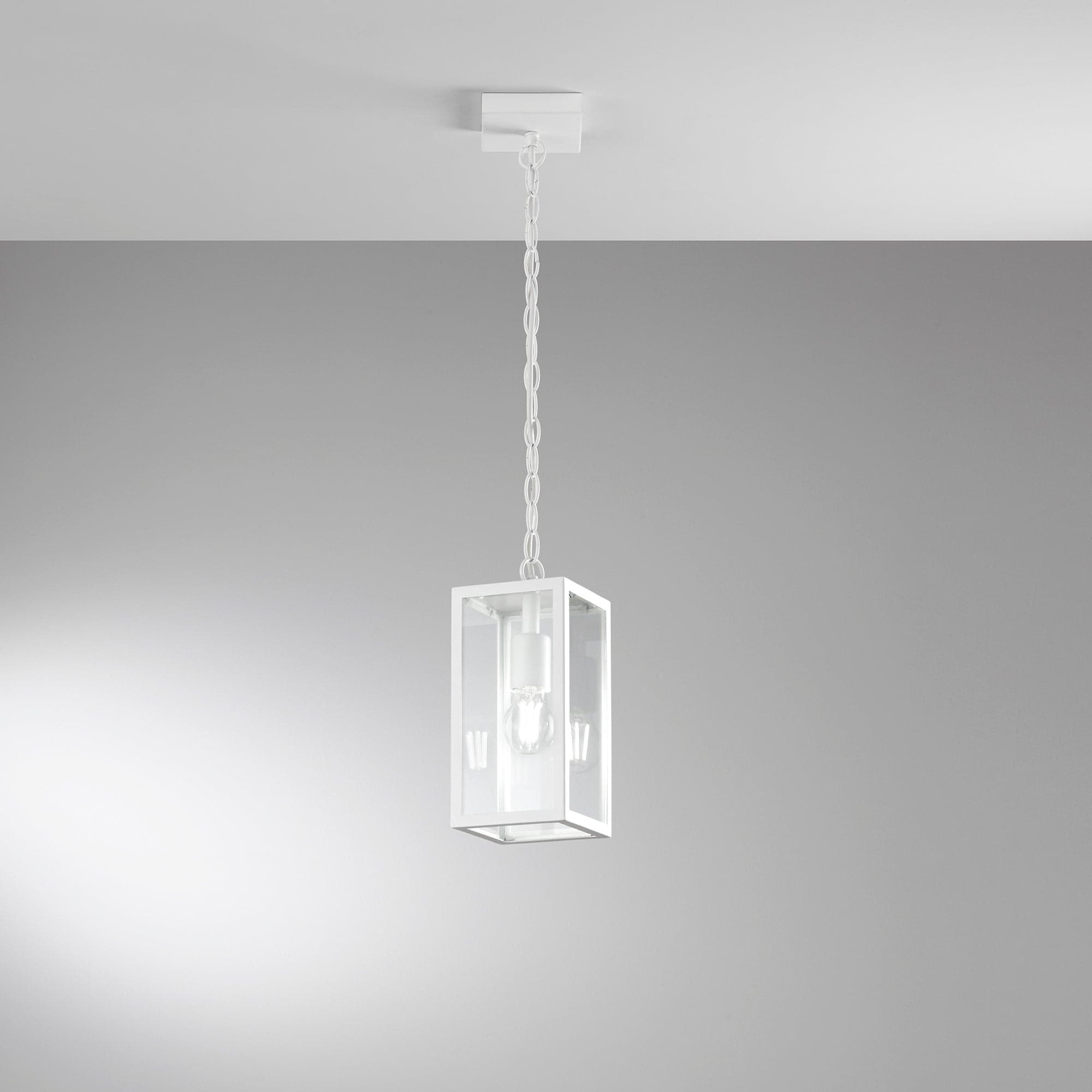 Sospensione in metallo e vetro bianco 1xe27 90x13x26cm in Lampade a sospensione Led Mall Home - Napoli, commercioVirtuoso.it
