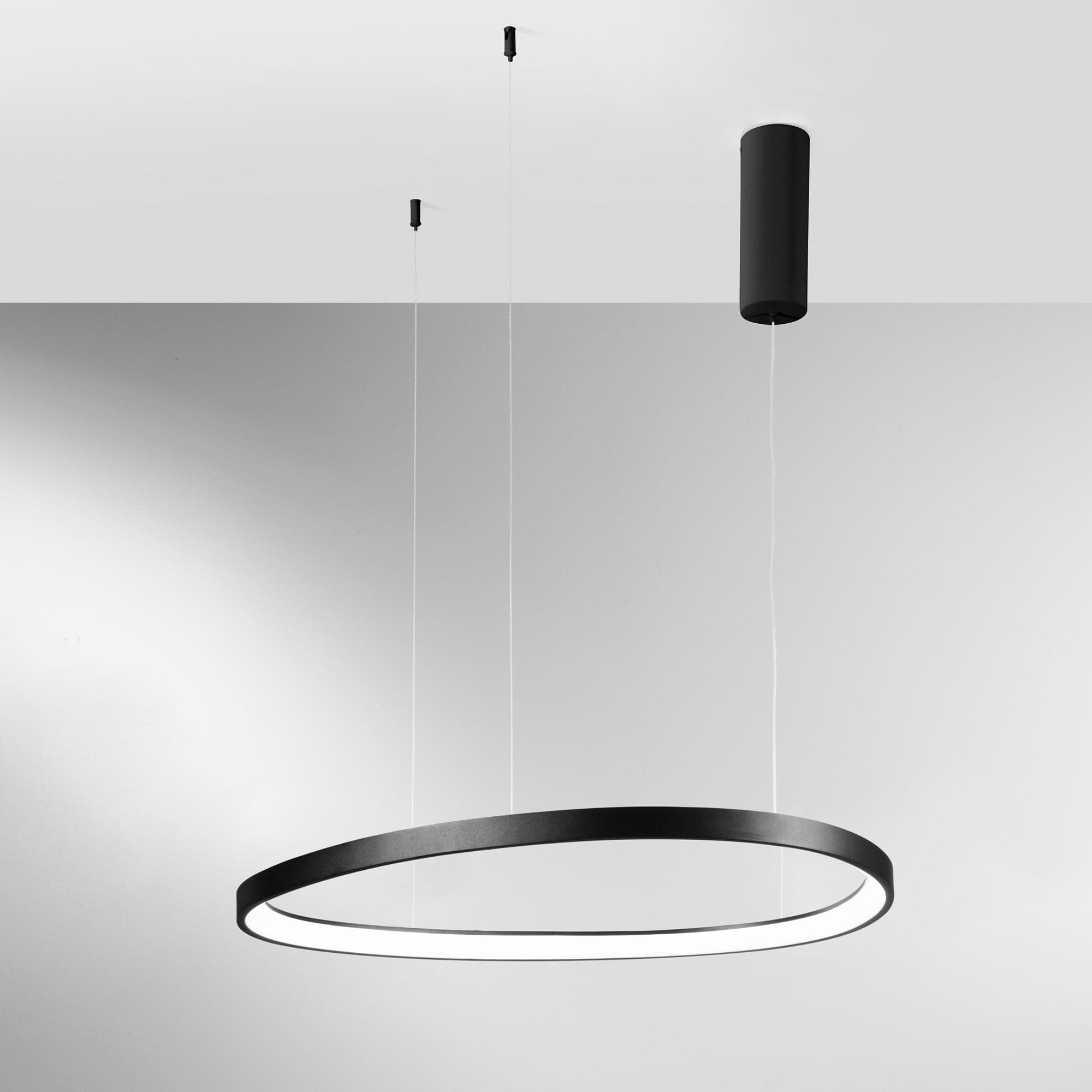Lampadario a sospensione Led cct Nera 80W 11440Lm cct 85X3,5X150Cm in Lampade a sospensione Led Mall Home - Napoli, commercioVirtuoso.it