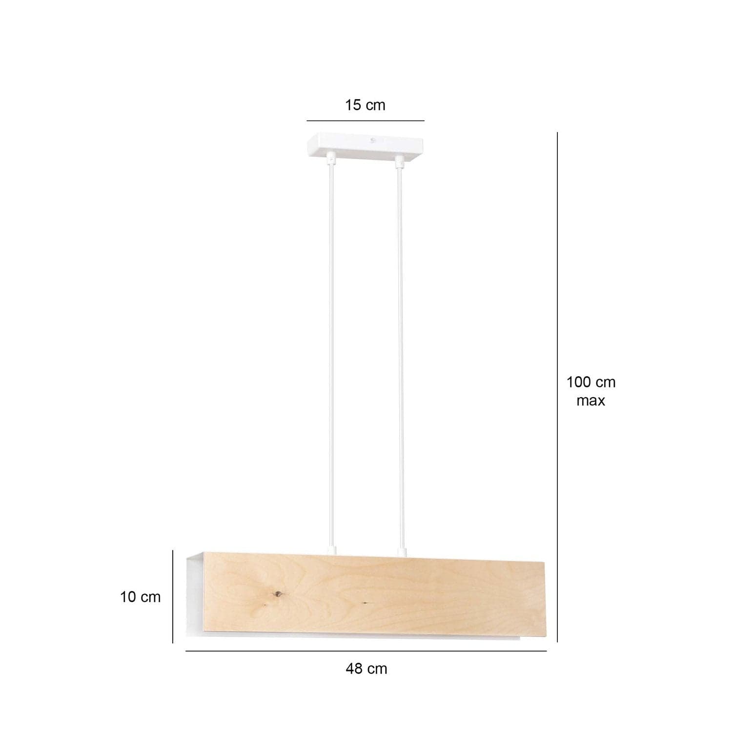 Lampadario 2 Luci Carlo In Acciaio Bianco Corpo Rettangolare E Legno Naturale in Lampade a sospensione LuceArt - Montecorvino Pugliano, commercioVirtuoso.it