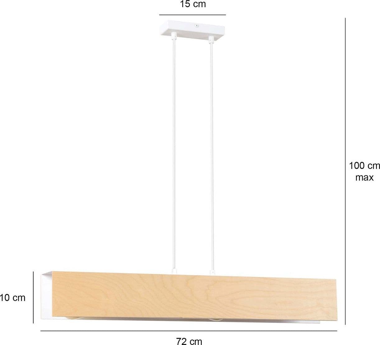 Lampadario 3 Luci Carlo In Acciaio Bianco Corpo Rettangolare E Legno Naturale in Plafoniere LuceArt - Montecorvino Pugliano, commercioVirtuoso.it