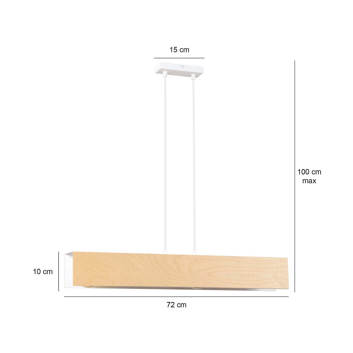 Lampadario 3 Luci Carlo In Acciaio Bianco Corpo Rettangolare E Legno Naturale in Plafoniere LuceArt - Montecorvino Pugliano, commercioVirtuoso.it
