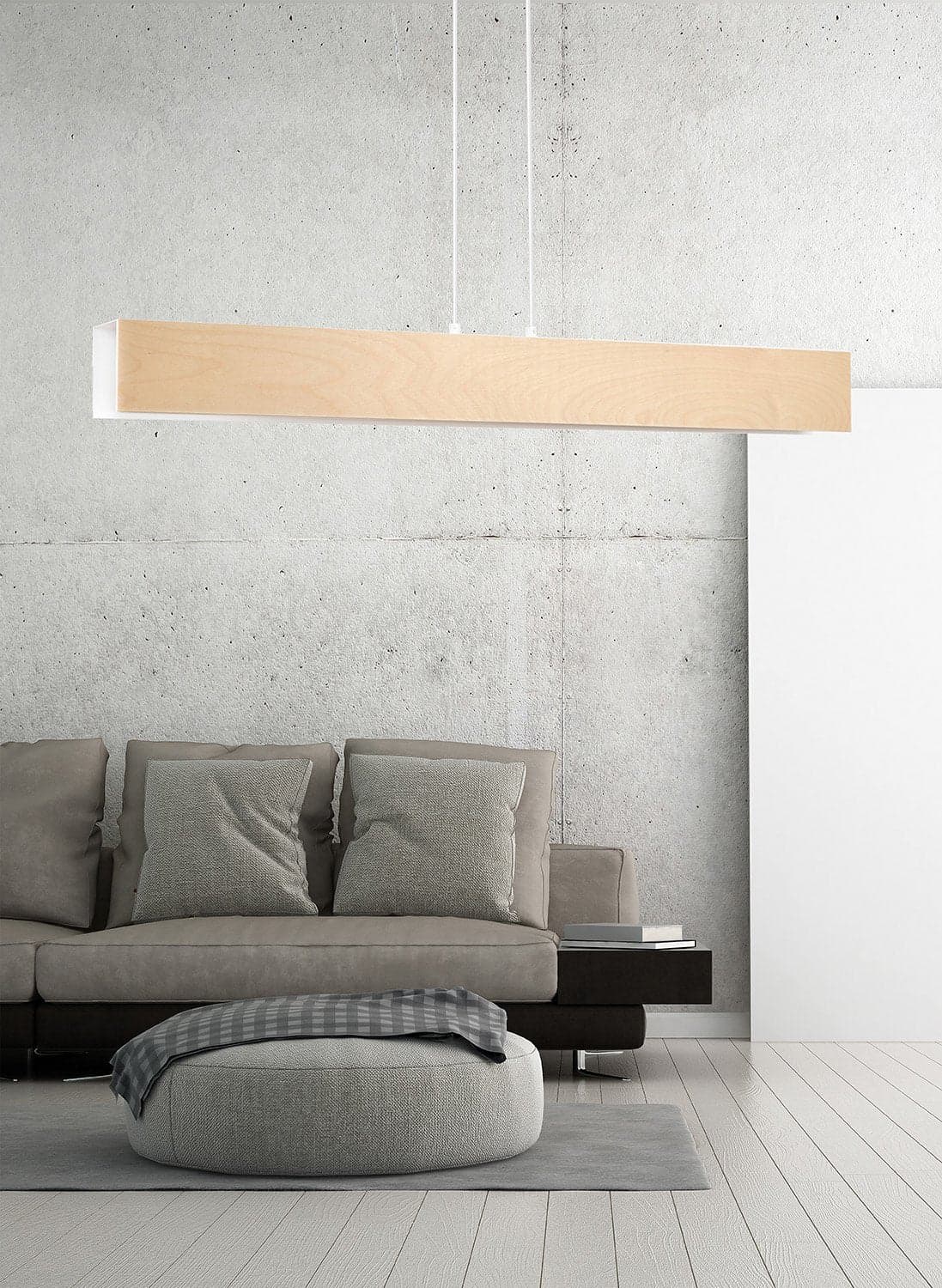 Lampadario 4 Luci Carlo In Acciaio Bianco Corpo Rettangolare E Legno Naturale in Lampade a sospensione LuceArt - Montecorvino Pugliano, commercioVirtuoso.it