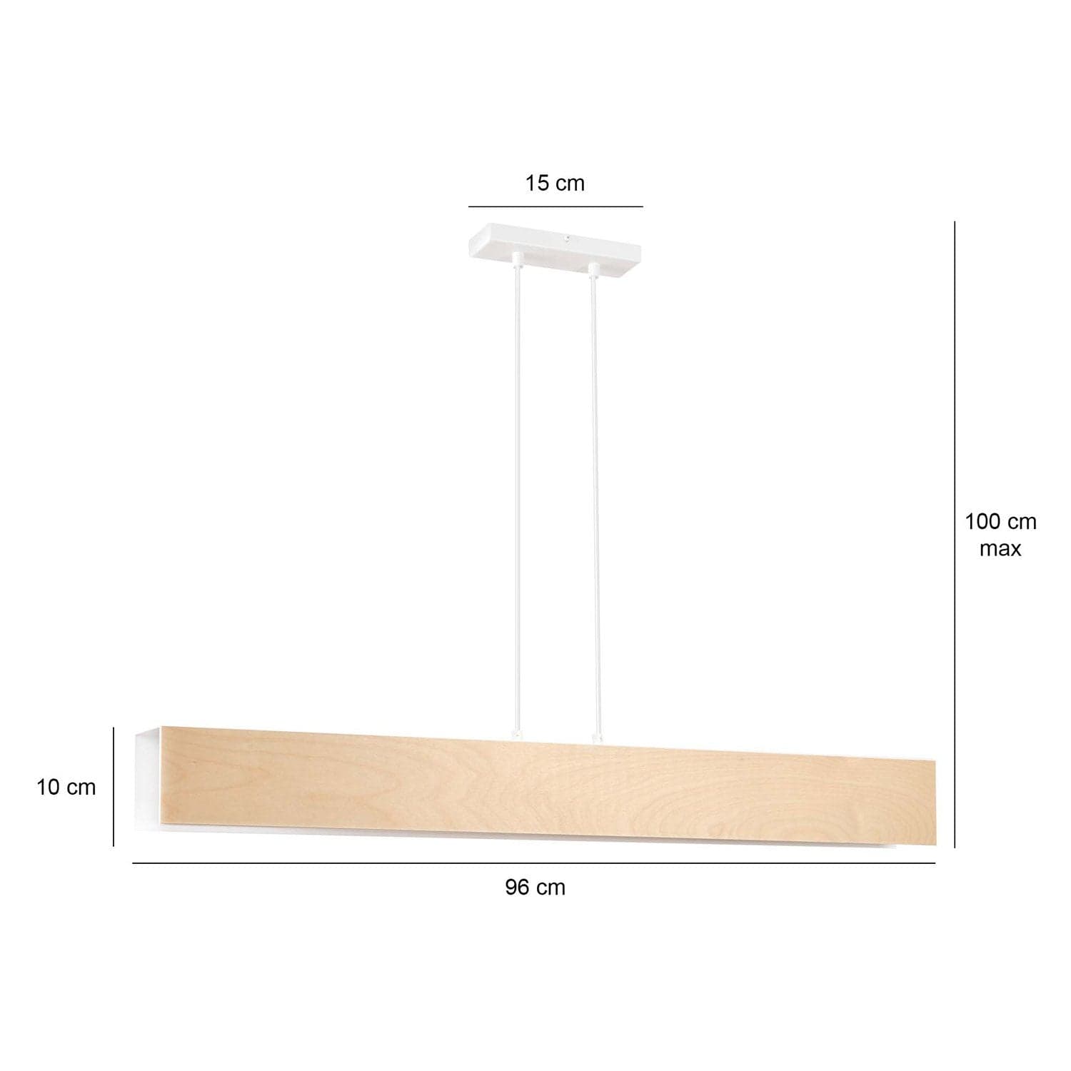 Lampadario 4 Luci Carlo In Acciaio Bianco Corpo Rettangolare E Legno Naturale in Lampade a sospensione LuceArt - Montecorvino Pugliano, commercioVirtuoso.it