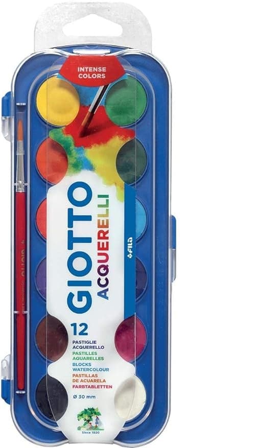 GIOTTO - PASTIGLIE ACQUARELLO 30MM 12 PZ