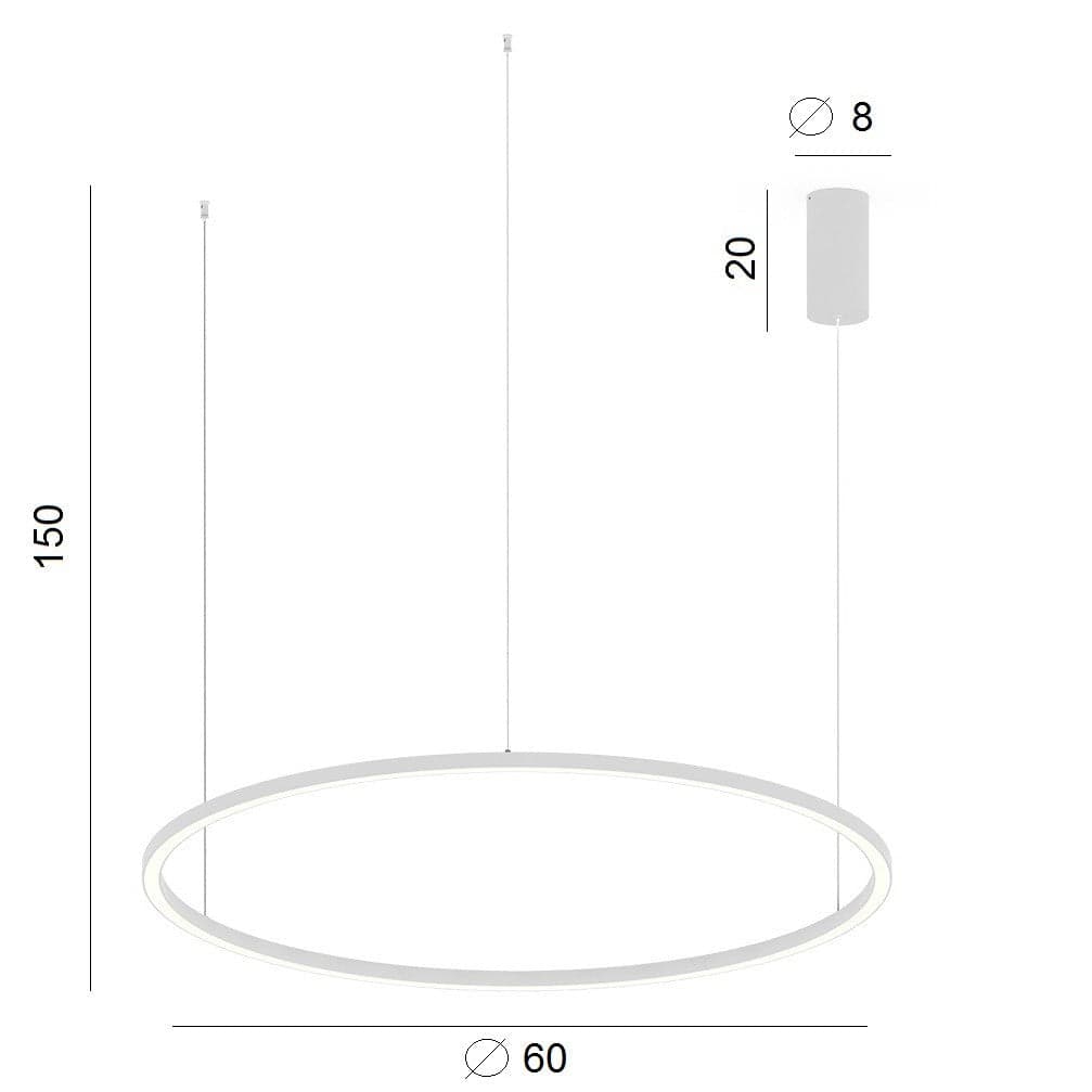 Lampadario a sospensione Bianca 30W 4500Lm cct 60X60X150Cm in Lampade a sospensione Led Mall Home - Napoli, commercioVirtuoso.it