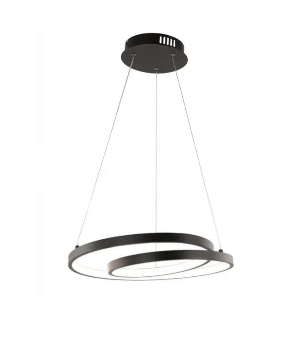 Lampadario a sospensione Led cct Nera 60W 8000Lm 80X11,2X150Cm