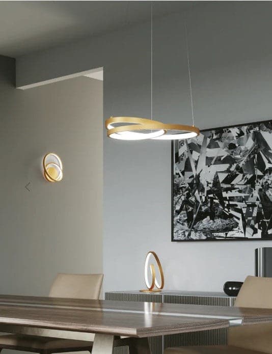 Lampadario a sospensione Led cct Oro 60W 8000Lm 80X11,2X150Cm in Lampade a sospensione Led Mall Home - Napoli, commercioVirtuoso.it