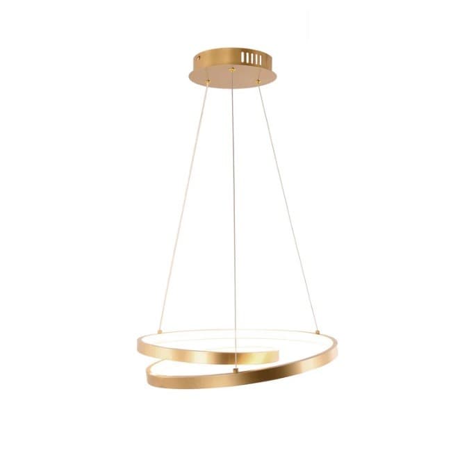 Lampadario a sospensione Led cct Oro 60W 8000Lm 80X11,2X150Cm