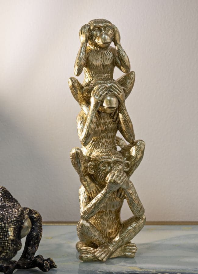 Scimmie Tower Cm Ø 10,5X30 in Statuine Led Mall Home - Napoli, commercioVirtuoso.it