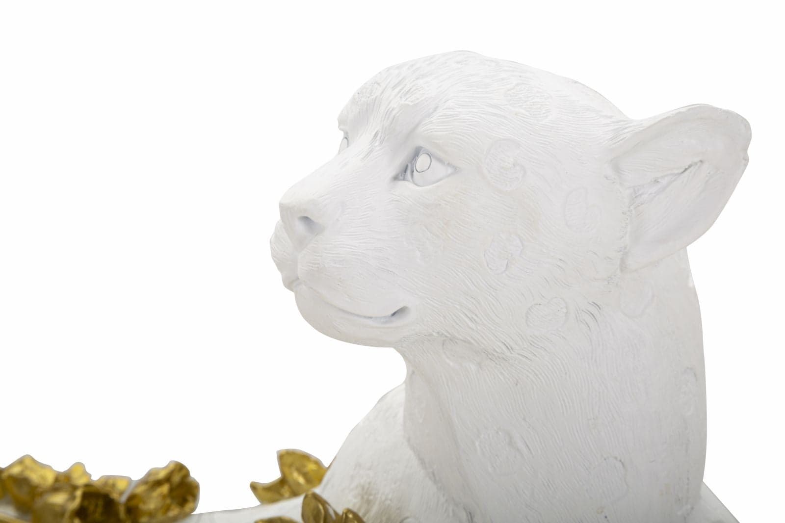 Leopardo White/Gold Cm 53X21,5X24 in Statue Led Mall Home - Napoli, commercioVirtuoso.it