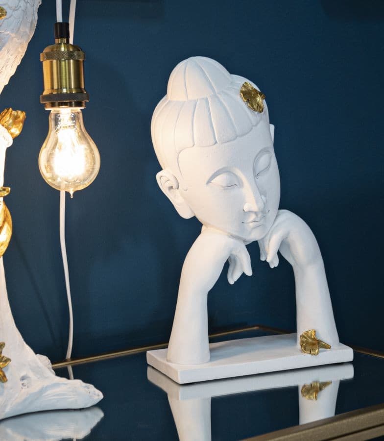 Testa Buddha -B- Cm 21,5X13X36 in Statue Led Mall Home - Napoli, commercioVirtuoso.it