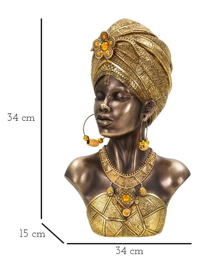 Scultura Mumbasa Cm 21X15X34 in Statue Led Mall Home - Napoli, commercioVirtuoso.it