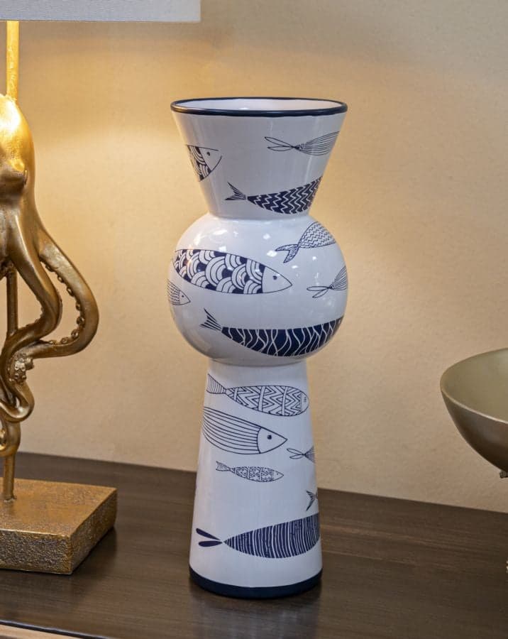 Vaso Ceramica Fish Tall Cm Ø 14X38,5 in Vasi tradizionali Led Mall Home - Napoli, commercioVirtuoso.it