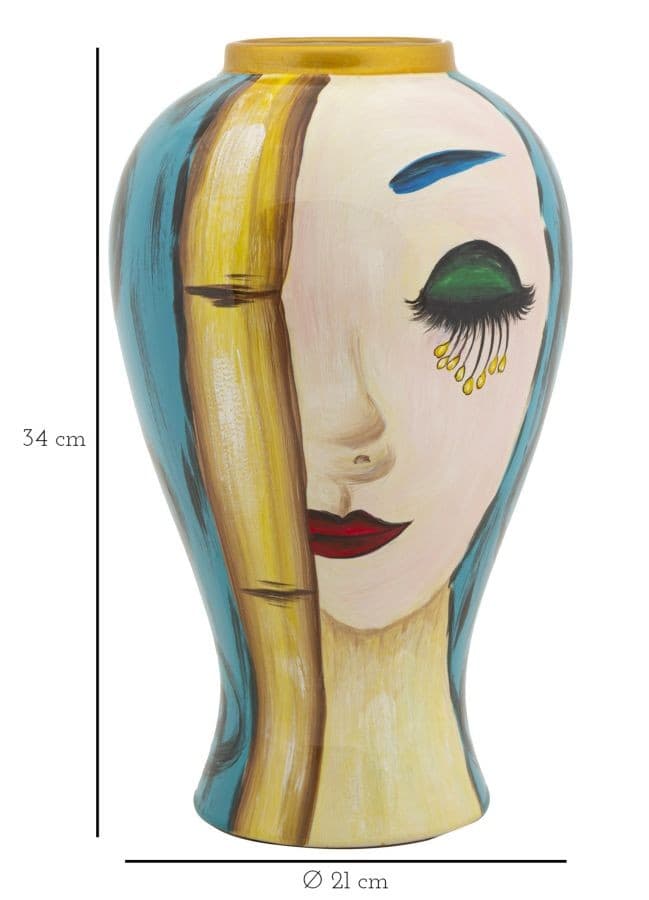 Vaso Ceramica Art Face Cm Ø 21X34 in Vasi tradizionali Led Mall Home - Napoli, commercioVirtuoso.it