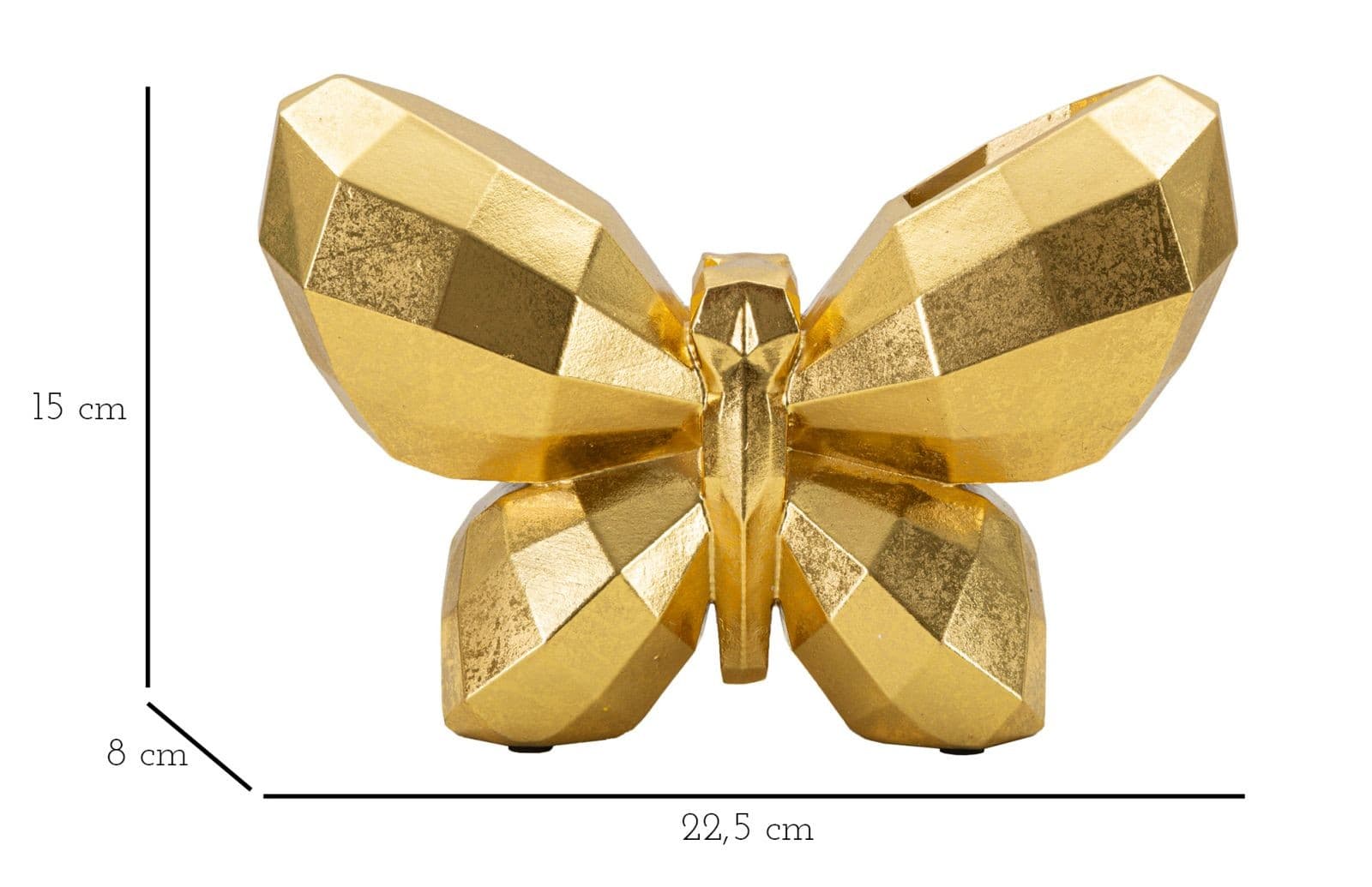 Vaso Butterfly Gold Cm 22,5X8X15 in Vasi Led Mall Home - Napoli, commercioVirtuoso.it
