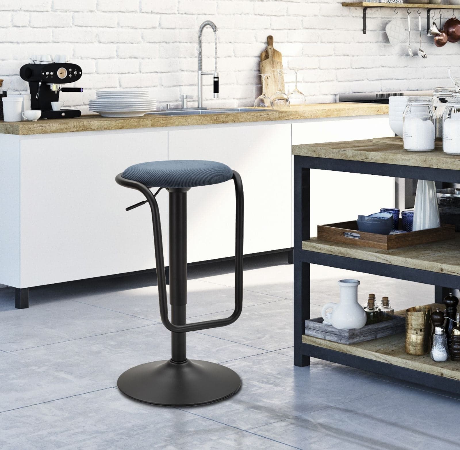 Sgabello Bar Destiny Navy Cm Ø 41X61-83 in Sgabelli da bar Led Mall Home - Napoli, commercioVirtuoso.it