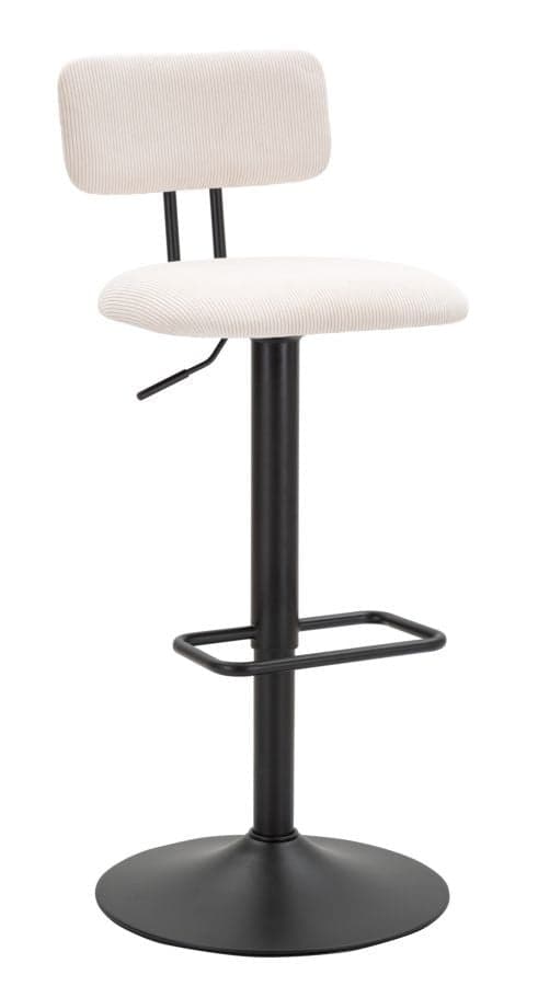 Sgabello Bar Light Bianco Cm 41X47,5X85-106,5(Seduta Cm 61-83)