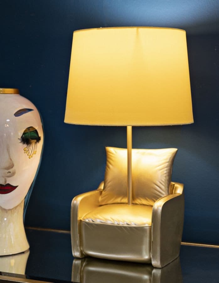 Lampada Da Comodino Midcentury Gialla Cm Ø 26X46 in Lampade da tavolo e abat-jour Led Mall Home - Napoli, commercioVirtuoso.it