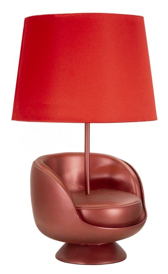 Lampada Da Comodino Midcentury Rossa Cm Ø 26X43 in Lampade da tavolo e abat-jour Led Mall Home - Napoli, commercioVirtuoso.it