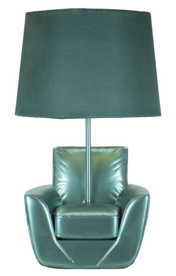 Lampada Da Comodino Midcentury Turchese Cm Ø 26X43