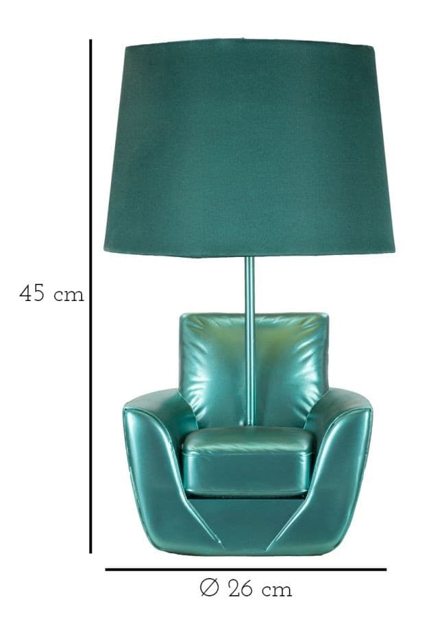 Lampada Da Comodino Midcentury Turchese Cm Ø 26X43 in Lampade da tavolo e abat-jour Led Mall Home - Napoli, commercioVirtuoso.it